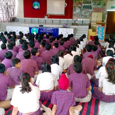 Young Indian students prepare to learn about The Way to Happiness.